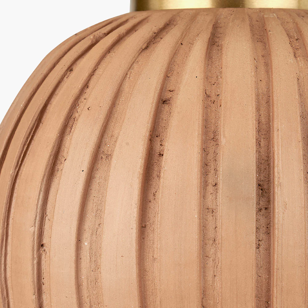 Natural Terracotta Textured Ball Table Lamp - Image 5