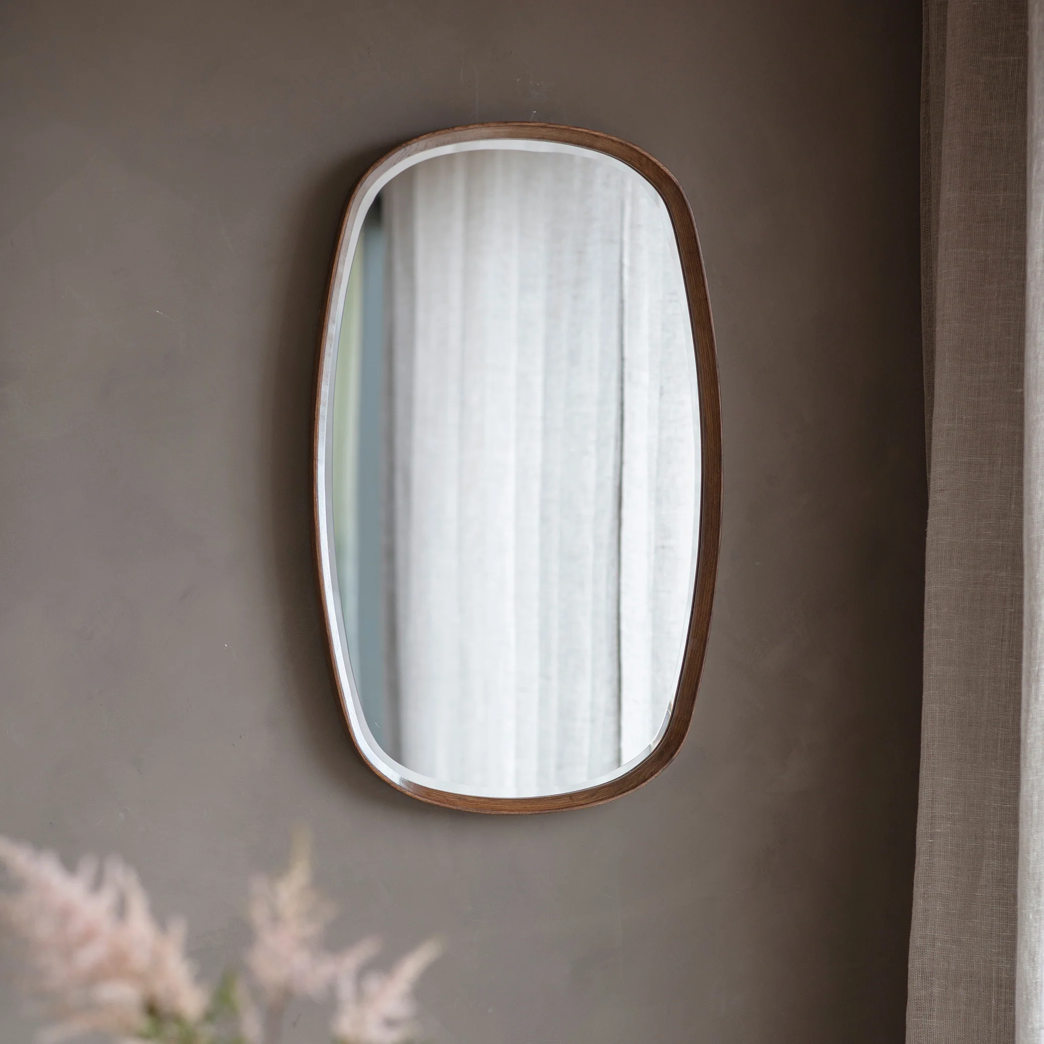Warsaw Oval Walnut Mirror