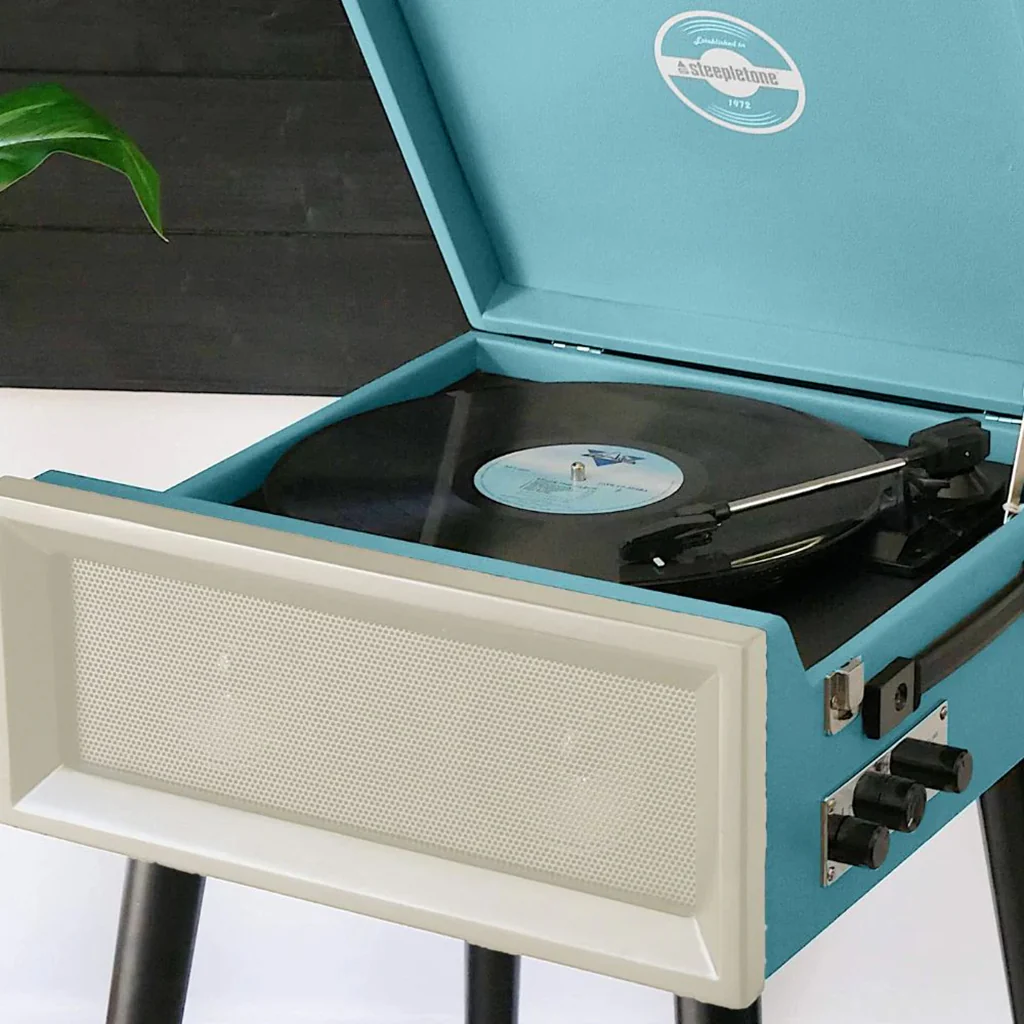 Retro Style Record Player with Legs - Image 2