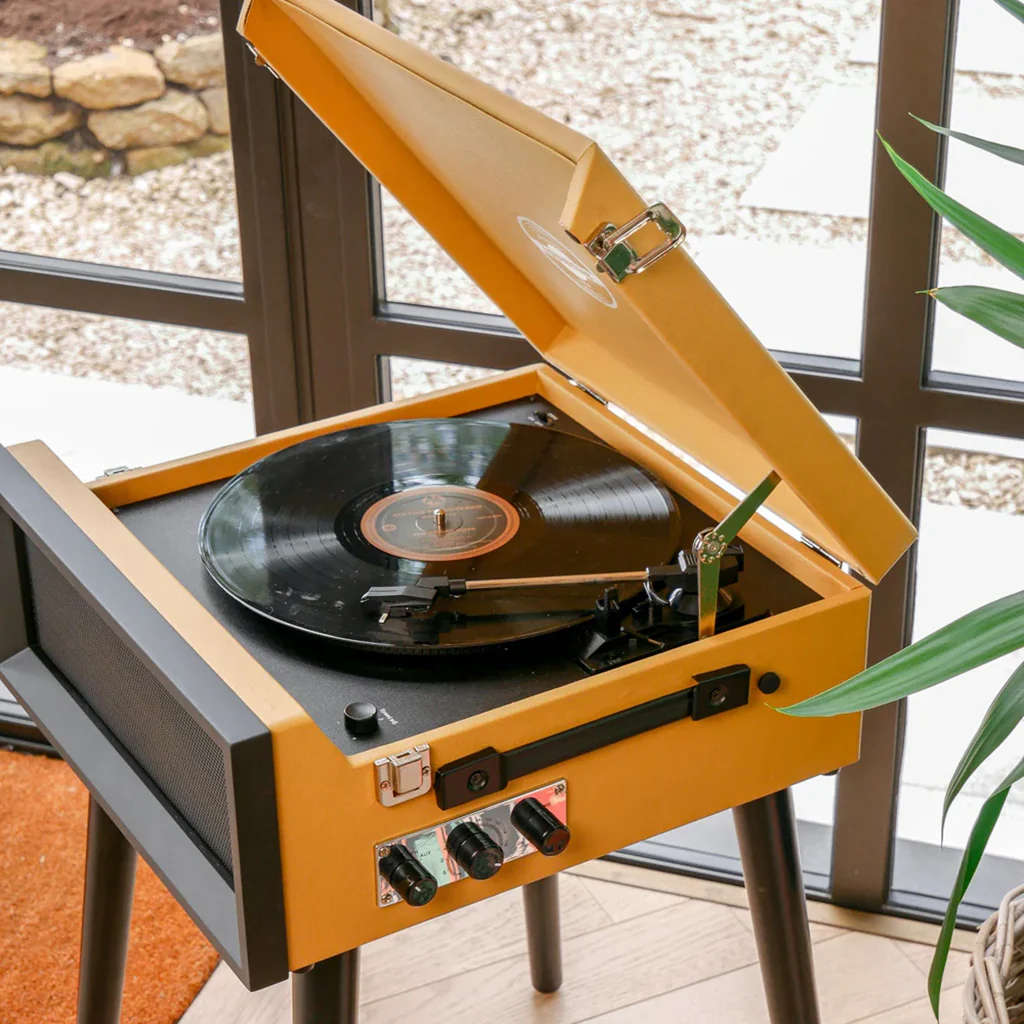 Retro Style Record Player with Legs - Image 6