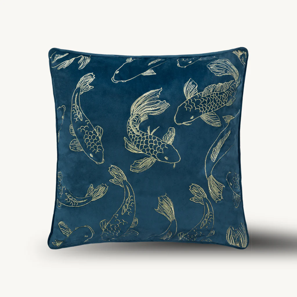 Rigel Embroidered Velvet Cushion - Image 3