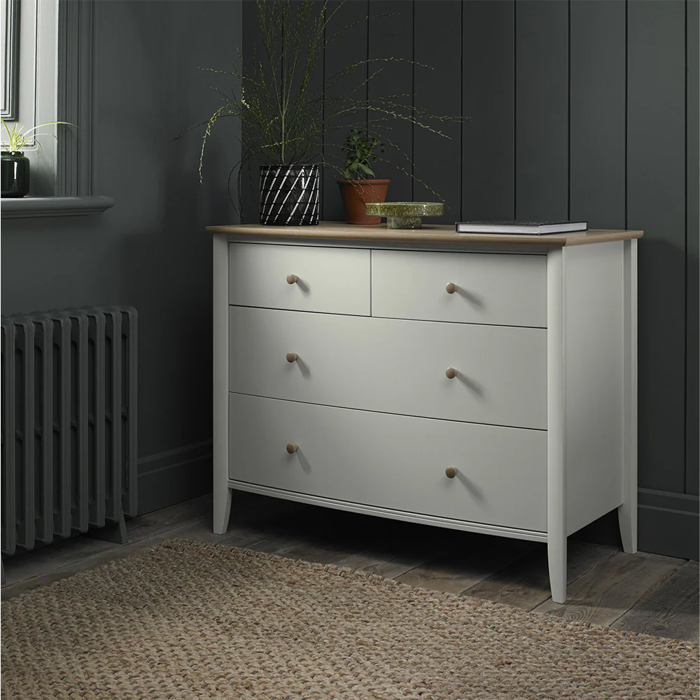 Runswick Scandi Oak & Soft Grey 2&2 Drawer Chest