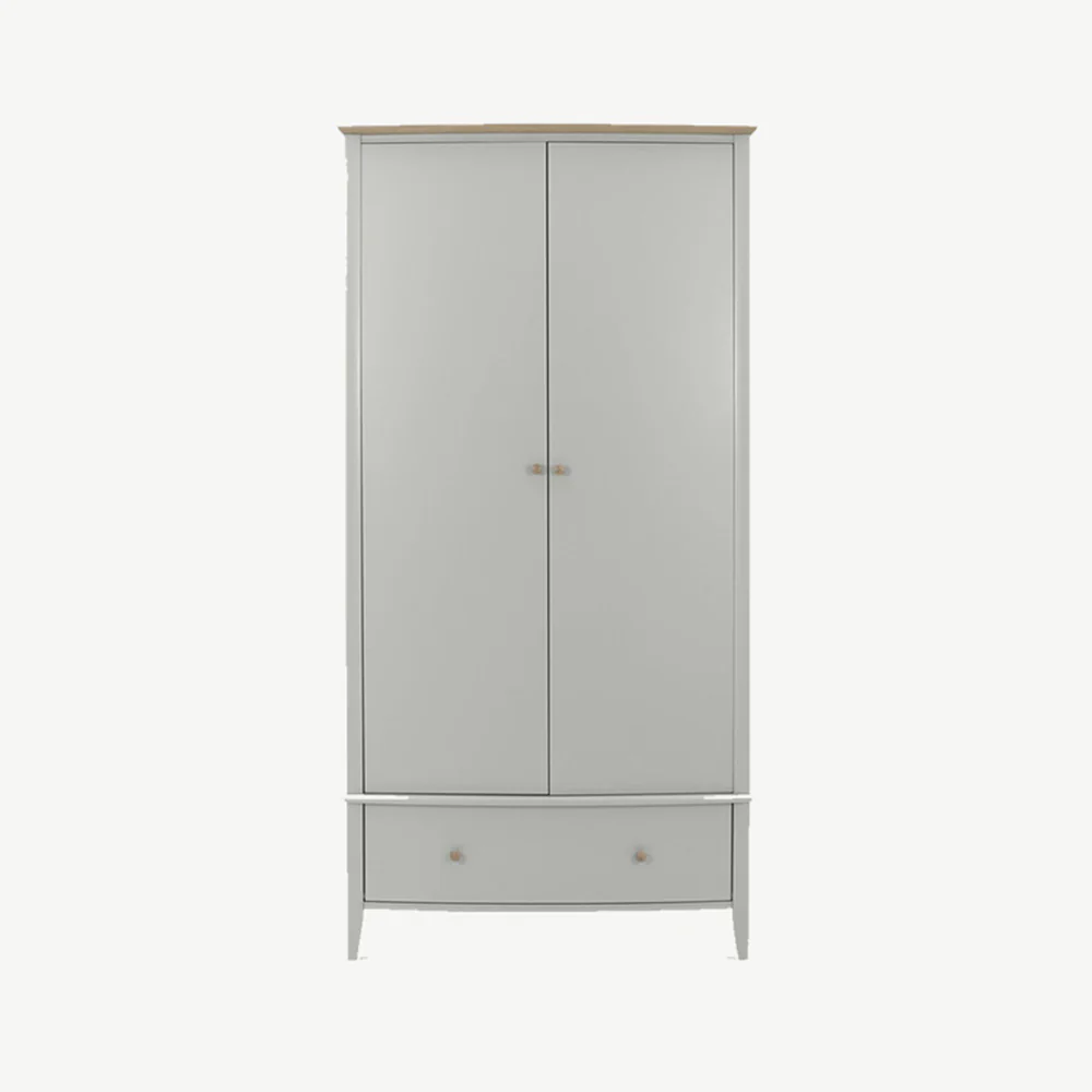 Runswick Scandi Oak & Soft Grey Double Wardrobe - Image 3