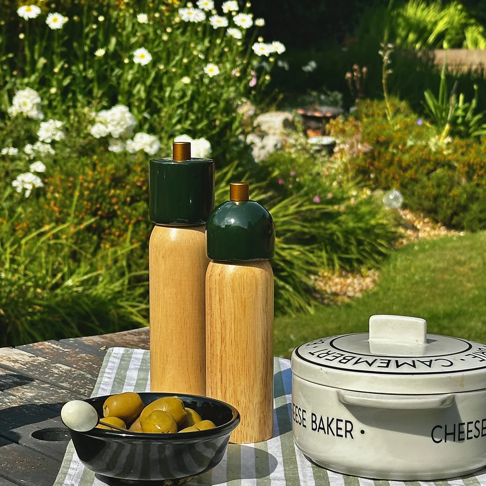Salt & Pepper Grinder Green & Gold -  Individual Piece - Image 5