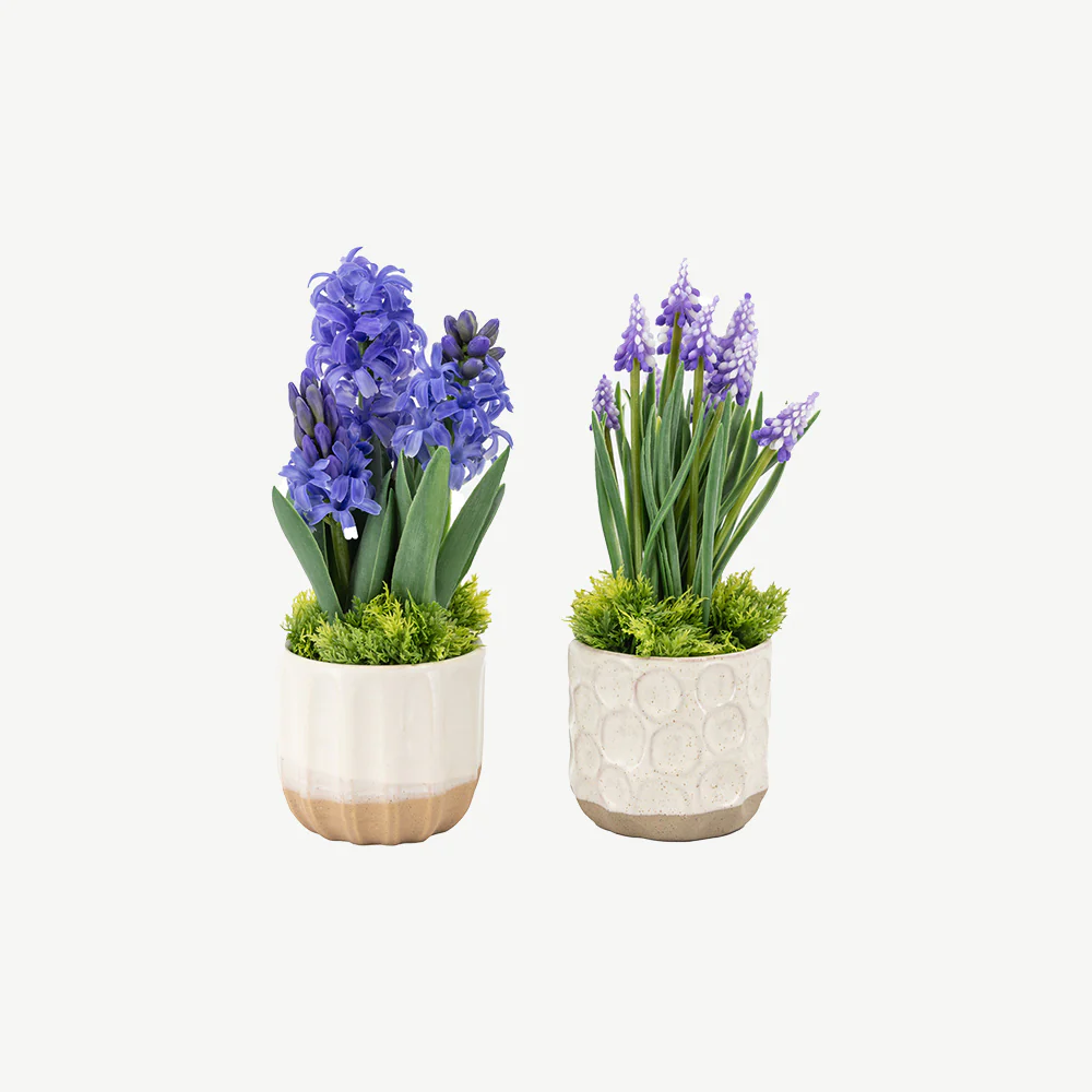 Set of 2 Spring Hydrangea in Ceramic Pots - Image 6
