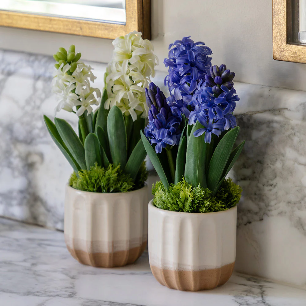 Set of 2 Spring Hydrangea in Ceramic Pots - Image 8