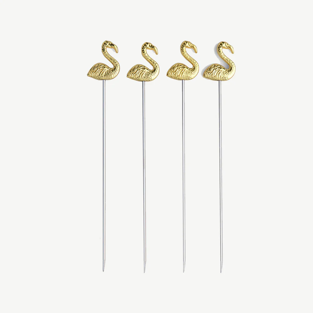 Set Of 4 Flamingo Cocktail Picks - Image 3