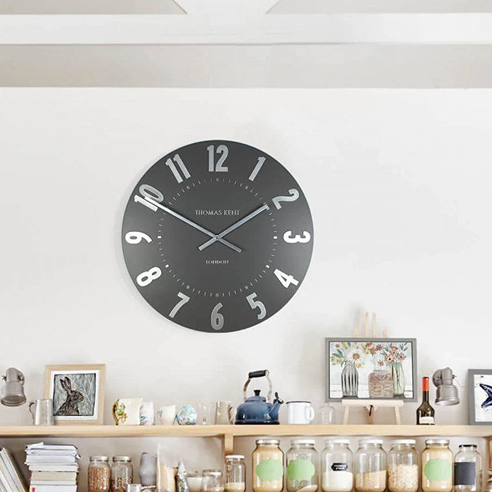20" Silver Graphite Mulberry Wall Clock - Image 2