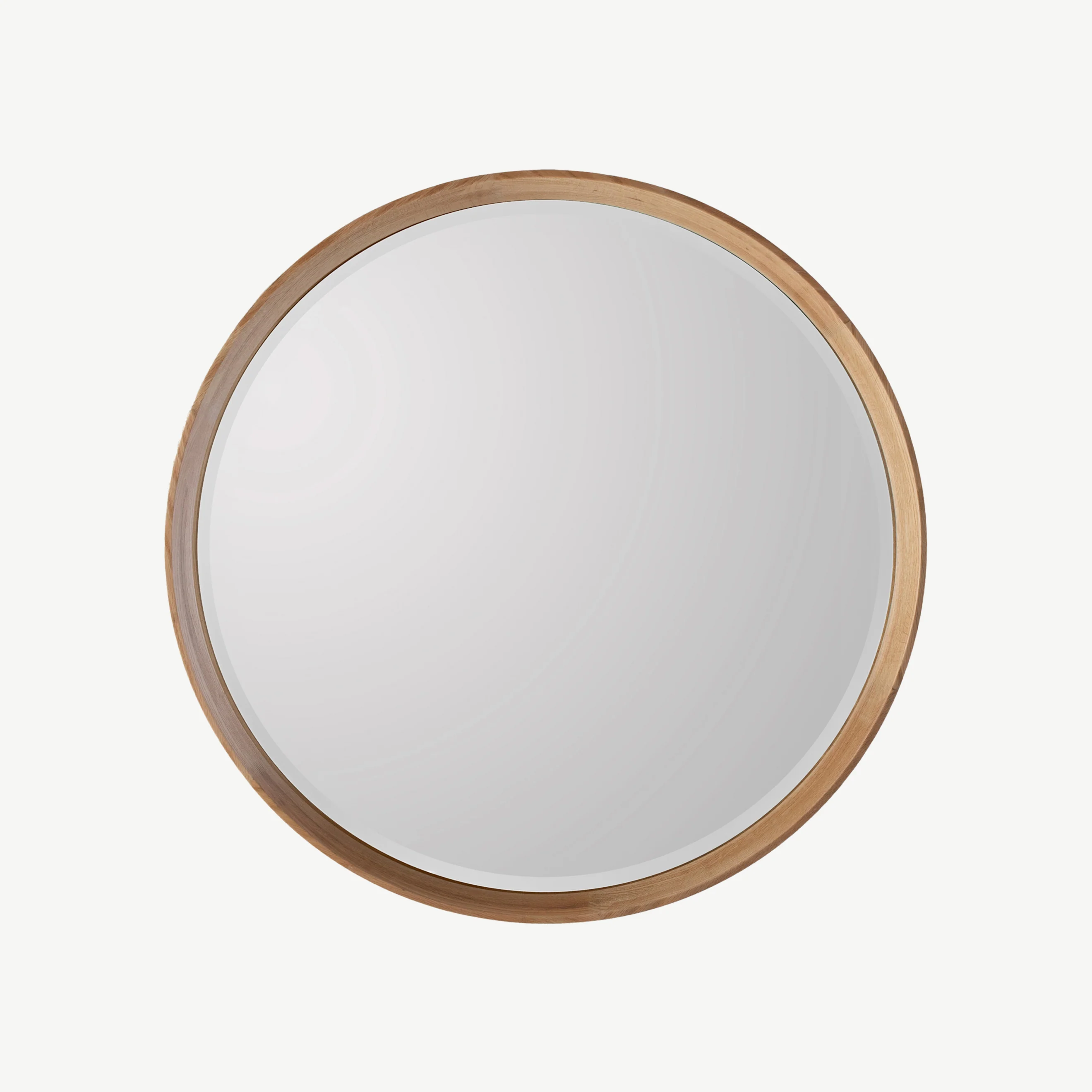 Warsaw Small Oak Circular Mirror