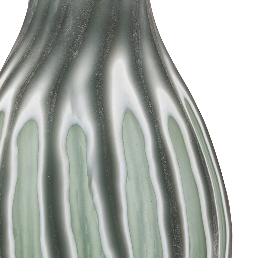 Swirl Hand Carved Glass Vase - Image 6