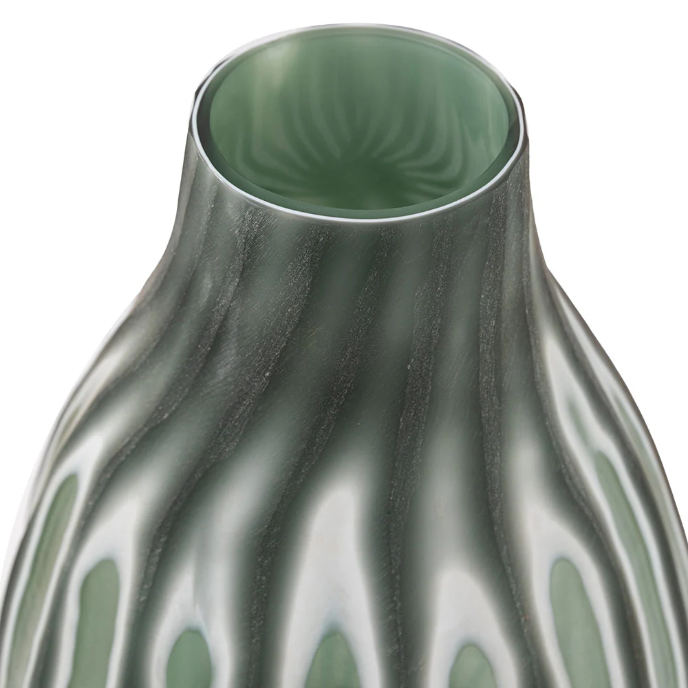 Swirl Hand Carved Glass Vase - Image 7