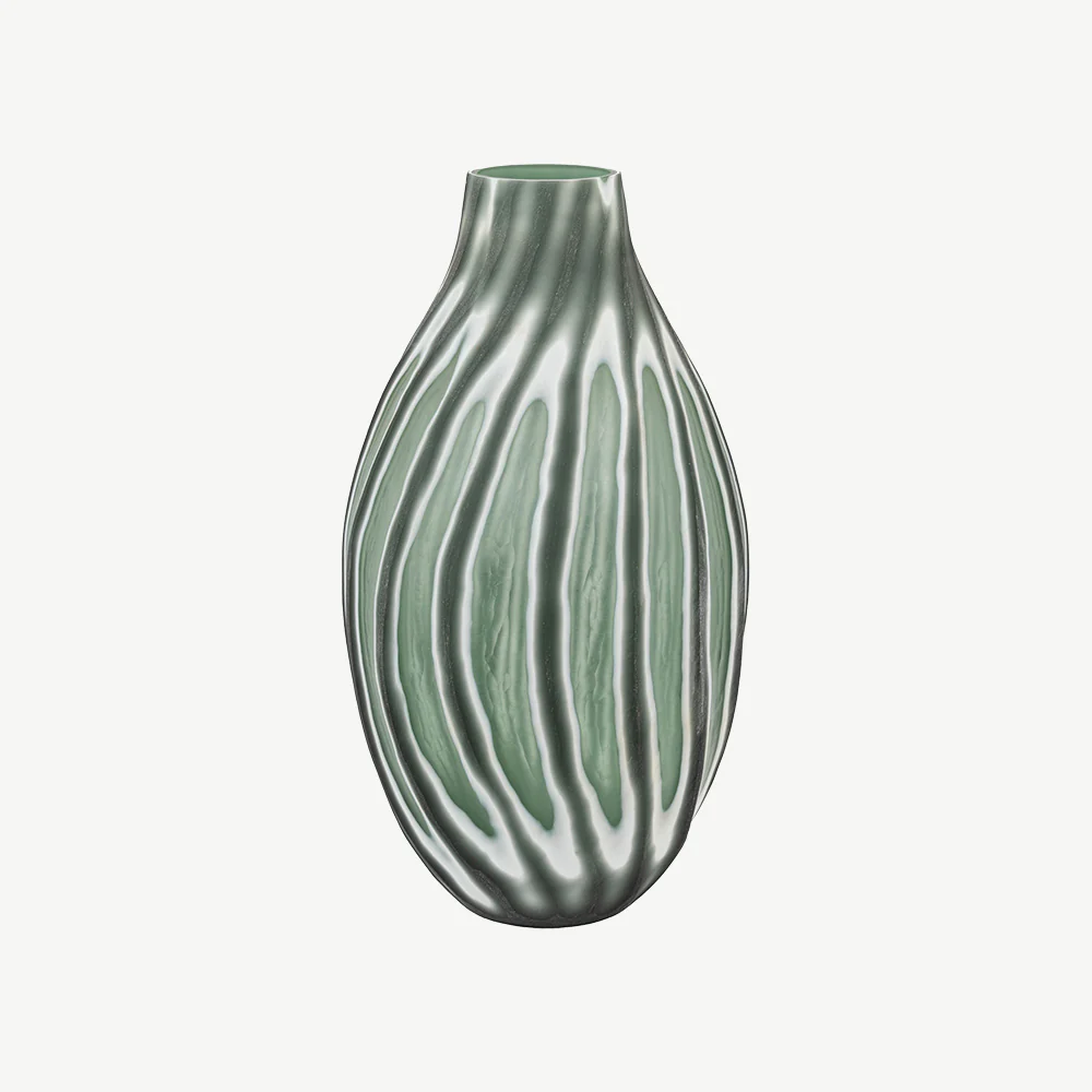 Swirl Hand Carved Glass Vase - Image 8