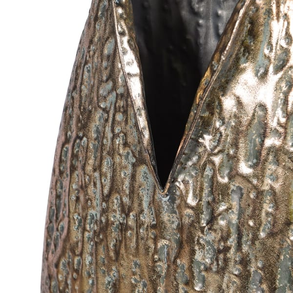 Tall Gold Effect Textured Vase - Image 4