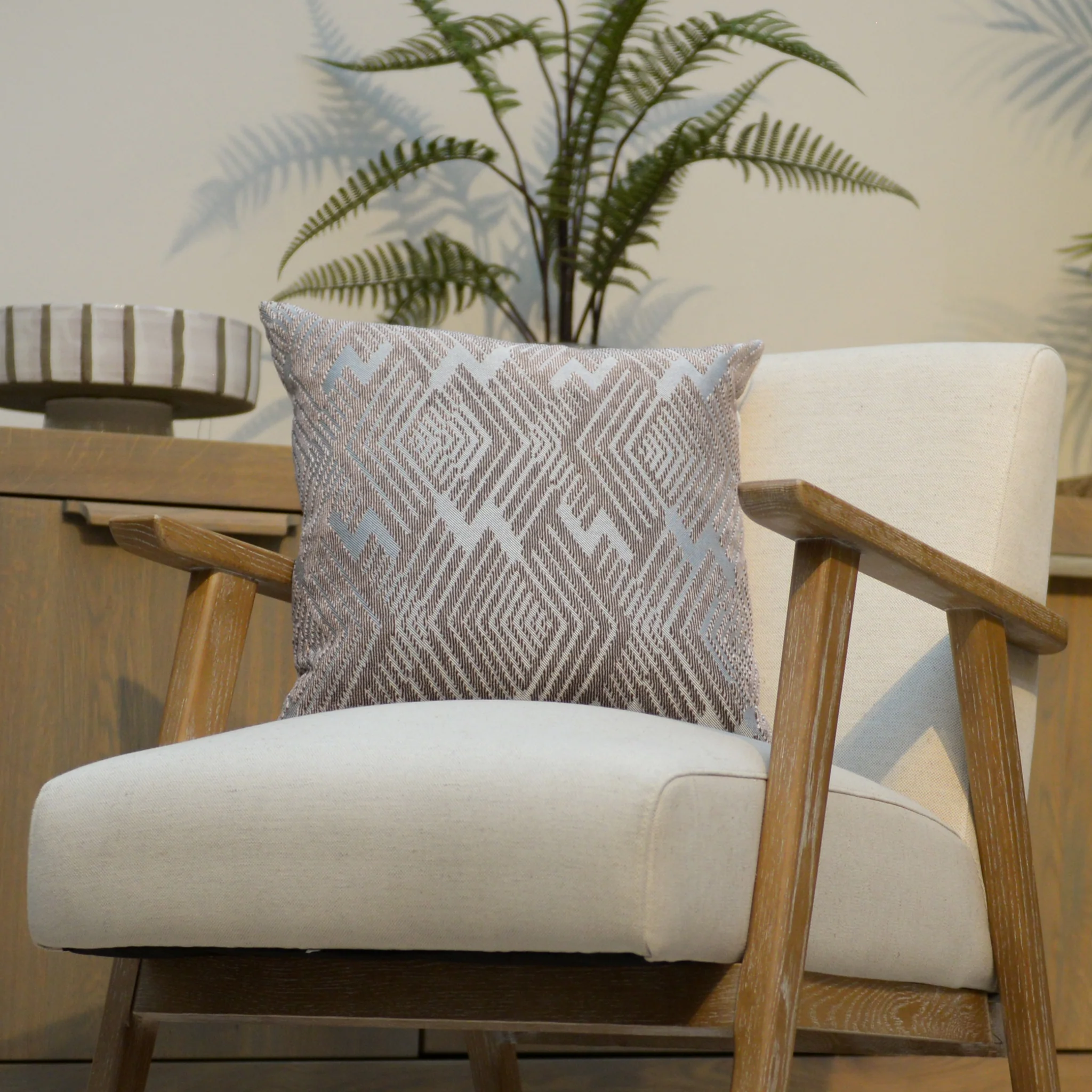 Taupe Diamond Cushion
