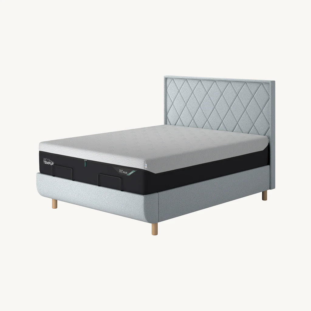 TEMPUR® Arc Static Bed with Quilted Headboard