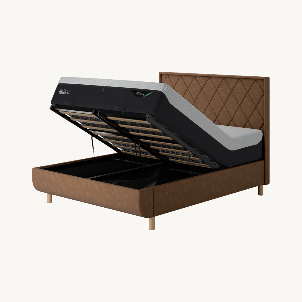 TEMPUR® Arc Ottoman Bed with Quilted Headboard
