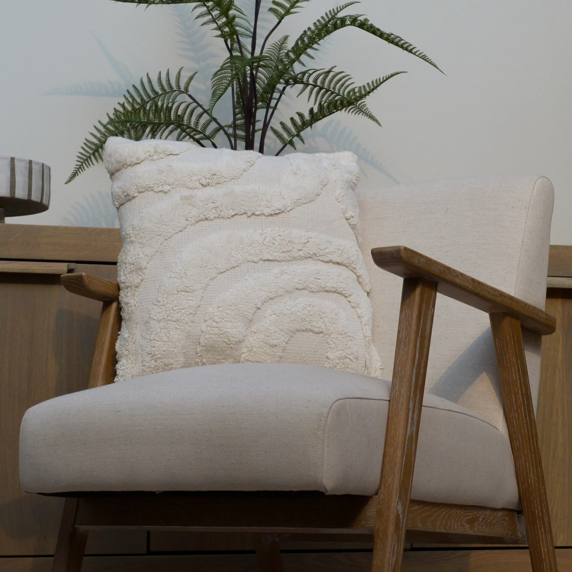 Tuffed Cream Cushion - Image 2