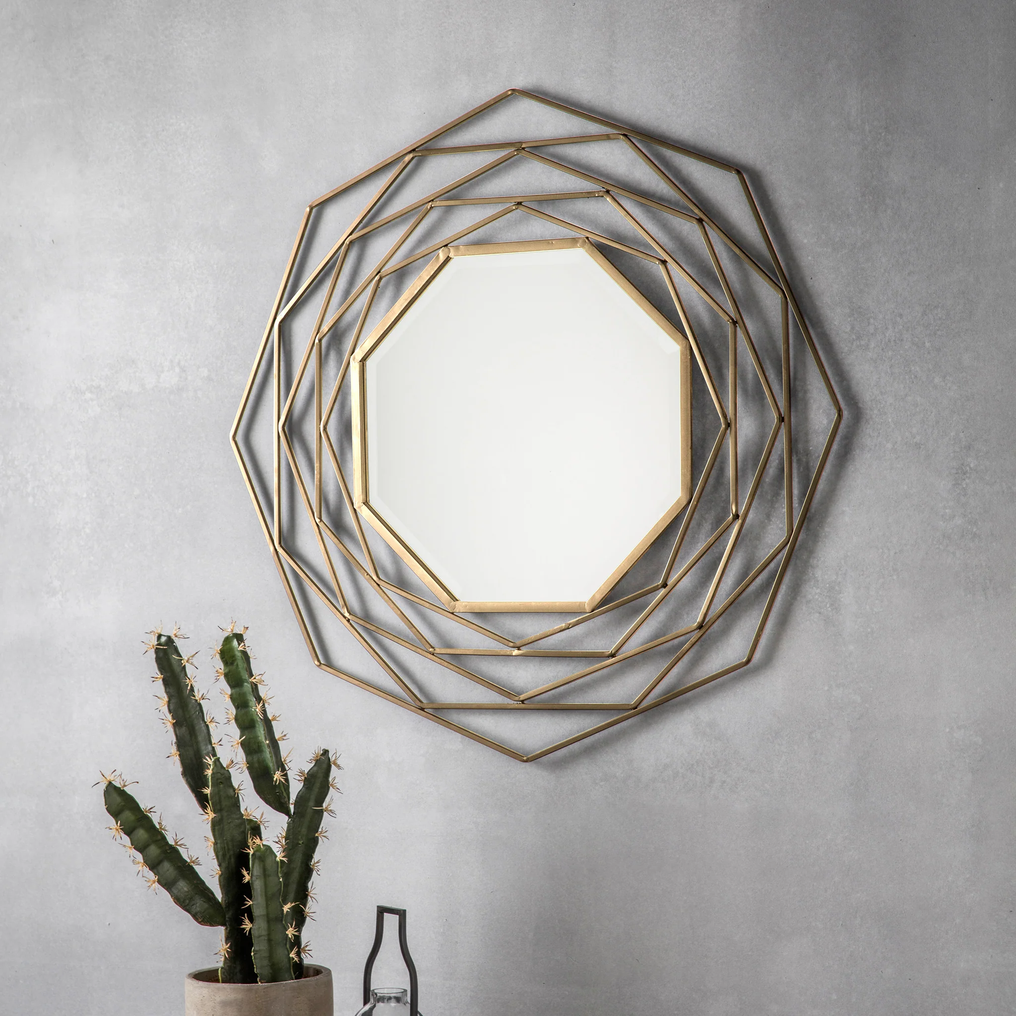 Valencia Octagonal Geometric Mirror - Image 3