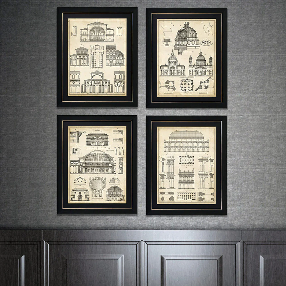 Vintage Architect Plans III Wall Art - Image 2