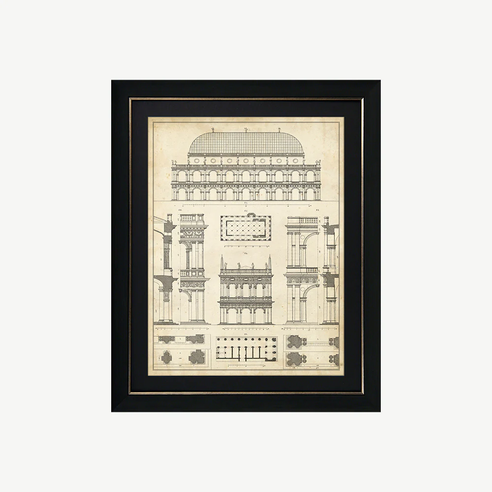 Vintage Architect Plans IV Wall Art