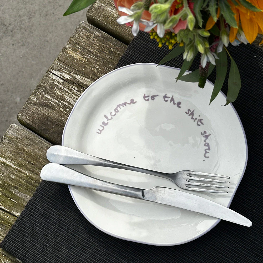 "Welcome to the shit show" Lilac Decorative Plate - Image 4