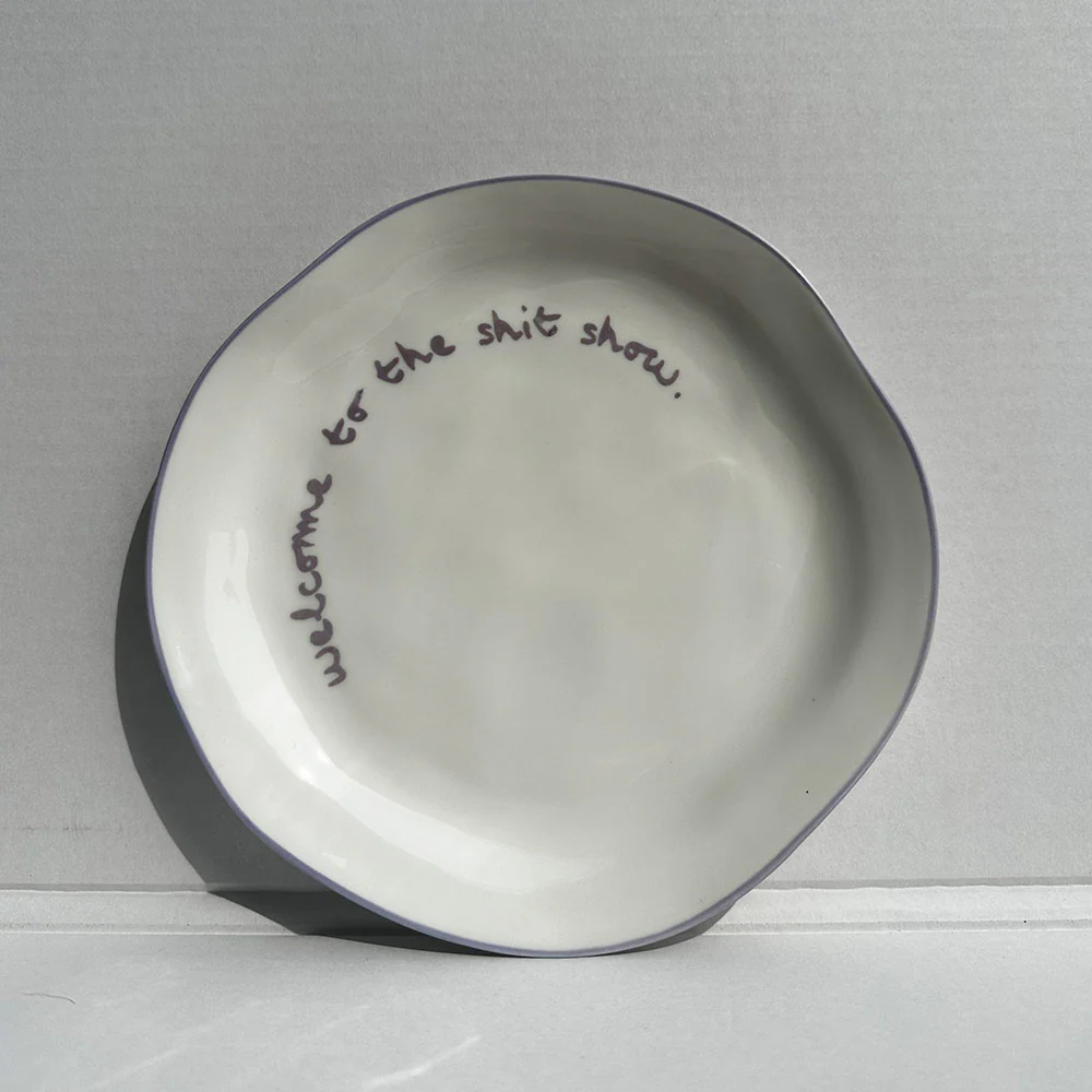 "Welcome to the shit show" Lilac Decorative Plate - Image 5