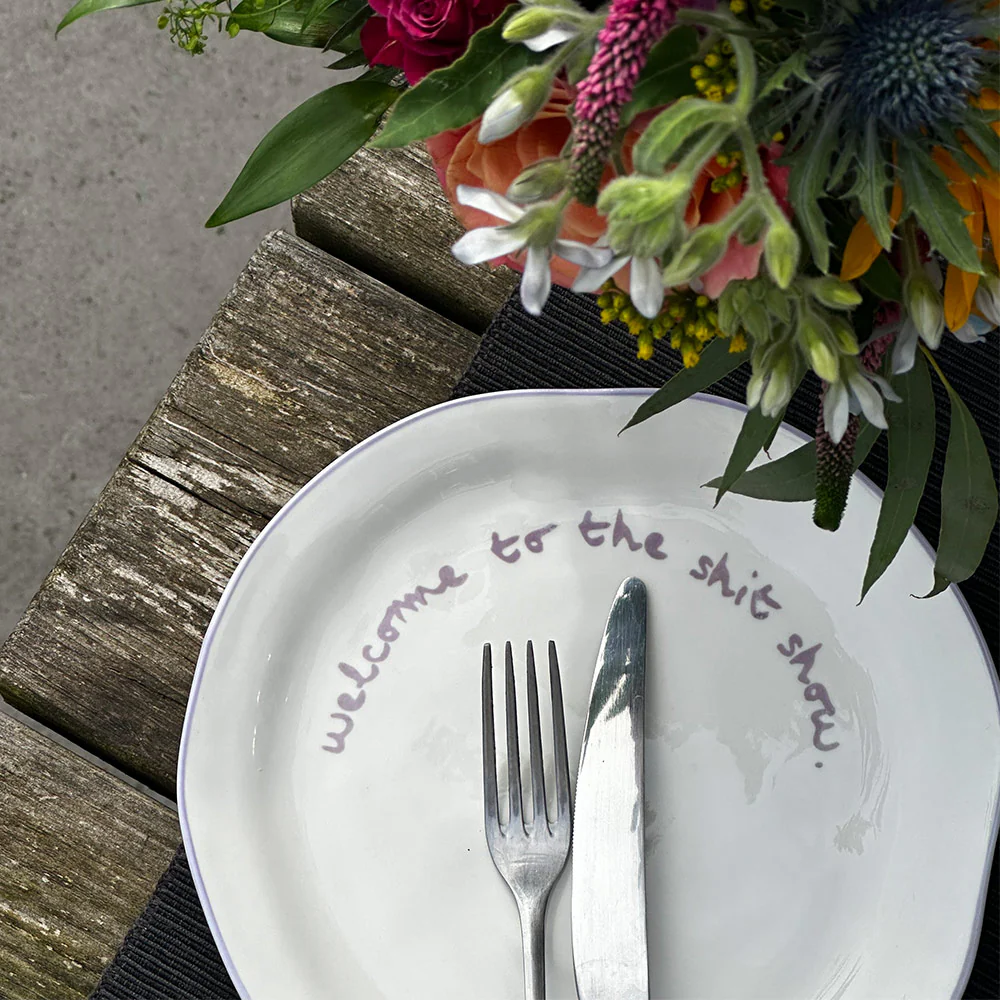 "Welcome to the shit show" Lilac Decorative Plate - Image 6